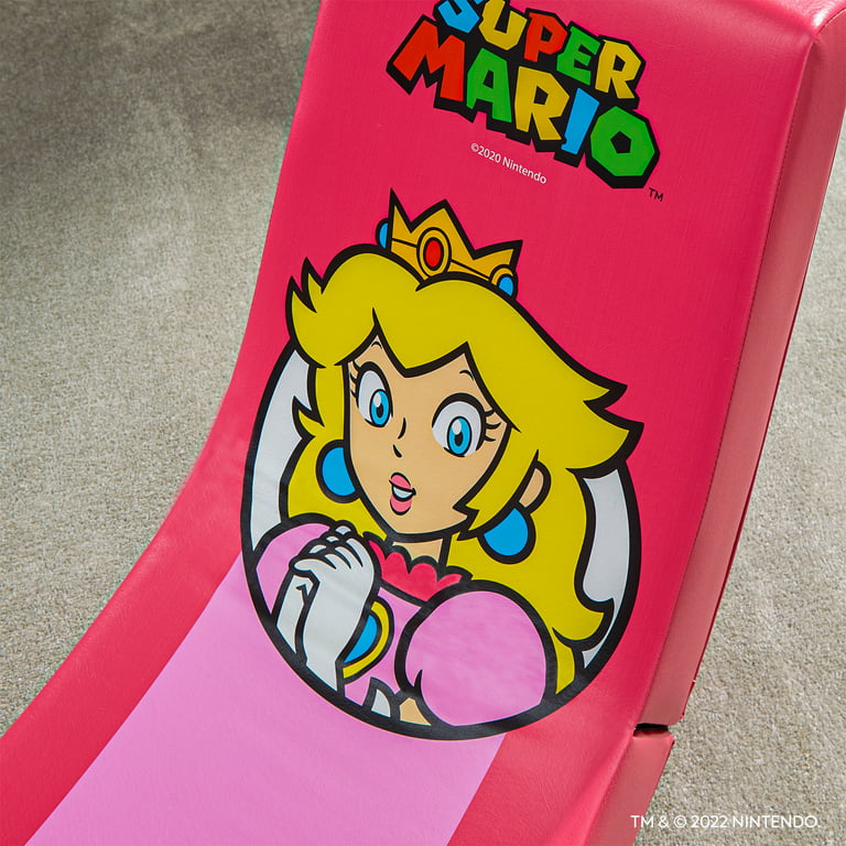  X Rocker Super Mario Peach - Silla de suelo para videojuegos,  edición oficial All-Star coleccionable de Nintendo, piel sintética,  plegable, 33.46 x 16.14 x 25.59 pulgadas, rosa melocotón princesa : Hogar y  Cocina