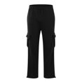 thumbnail image 4 of NIEWTR Mens Split Hem Cargo Pants Open Bottom Baggy Elastic Waist Straight Leg Drawstring Athletic Sport Sweat Jogger Pants (Black,L), 4 of 9