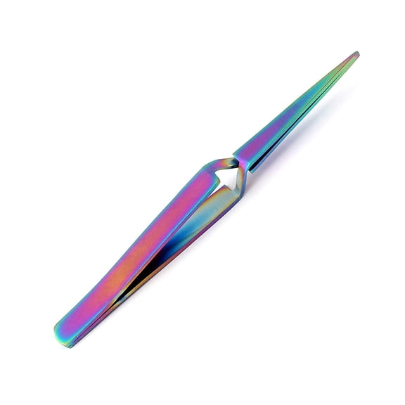 OdontoMed2011® Stainless Steel Multi Rainbow Color 3d Eyelash Extension Tweezers X Type Fine Point 4.5" Jewelry-making, Laboratory Work