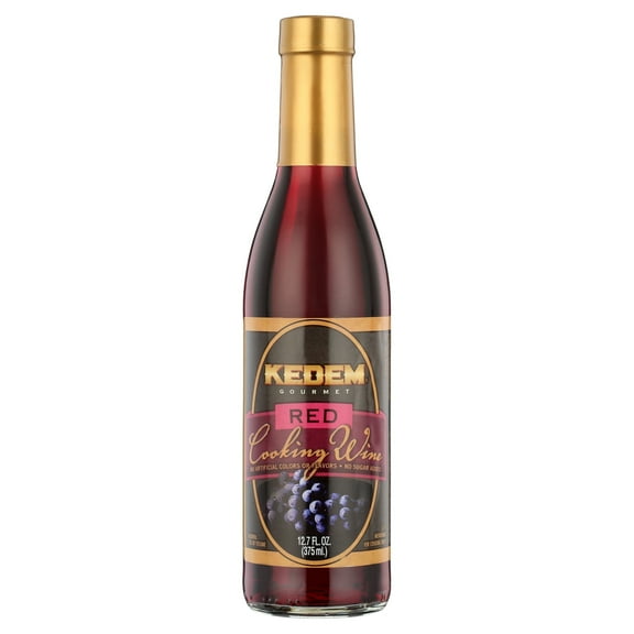 Kedem Red Cooking Wine 12.7oz Bottle, No Artificial Colors of Flavors, Gluten Free, No Sugar Added, Certified Kosher