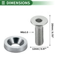 thumbnail image 3 of Tornillo de marco de placa de matrícula de modificación universal para automóvil Unique Bargains M6, M6x1.0, aleación de aluminio, 1 juego tono titanio, 3 of 6