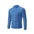 thumbnail image 2 of KelaJuan Men Sweater, Long Sleeve Semi-high Neck Solid Winter Pullover Sweater Knit Tops for Casual Daily, 2 of 5
