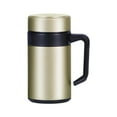 thumbnail image 2 of Basdi Tea Infuser Mug, 400Ml Tea Infuser Mug - Insulated Travel Cup with Filter and Lid | Dishwasher Safe, Leak-Proof, Ideal for Cold Brew and Hot Tea On-The-Go, Travel Tea Bottle, Gold, 2 of 9