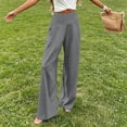 thumbnail image 5 of VBVC Women's High Waisted Wide Leg Yoga Pants , Flowy Stretchy Trousers For Women,Ladies' Casual Palazzo Pants with Pockets,Gray,S-2XL, 5 of 10