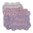 thumbnail image 3 of Inkdotpot Real Rose Gold Foil Happy Birthday Tags Favor Bracket Shape Hang Pack Of 50 Paper Tags, 3 of 6