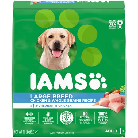 IAMS Adult High Protein Large Breed Dry Dog Food with Real Chicken, 40 lb. Bag
