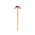thumbnail image 4 of ANGARA Natural Round Amethyst Halo Ring with Diamond Accents in 14K Rose Gold for Women (Size-5mm) | February Birthstone, Birthday, Anniversary, Jewelry Gift for Women | Natural Amethyst Ring, 4 of 9