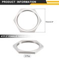 thumbnail image 2 of 3Pcs Cast Pipe Fitting Hex Locknut, 304 Stainless Steel Hex Lock Nut NTP2" Female Thread for Plumbing Fixed, 2 of 5