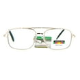 thumbnail image 1 of SA106 Rectangular Metal Frame Multi 3 Focus Progressive Reading Glasses Gold +1.5, 1 of 4