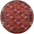 thumbnail image 1 of Ahgly Company Machine Washable Indoor Round Industrial Modern Tomato Red Area Rugs, 3' Round, 1 of 7