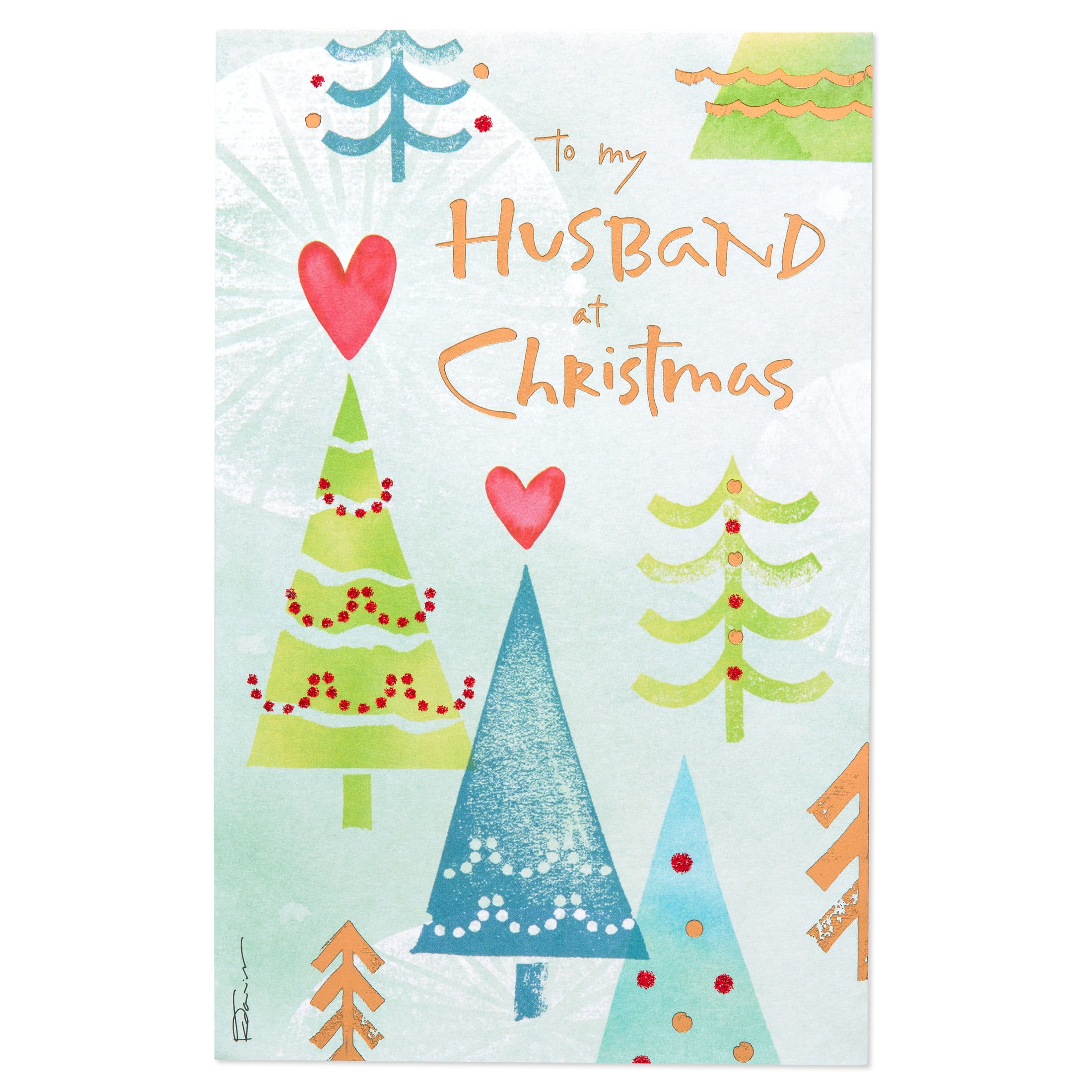American Greetings Christmas Card for Husband (Christmas Trees)