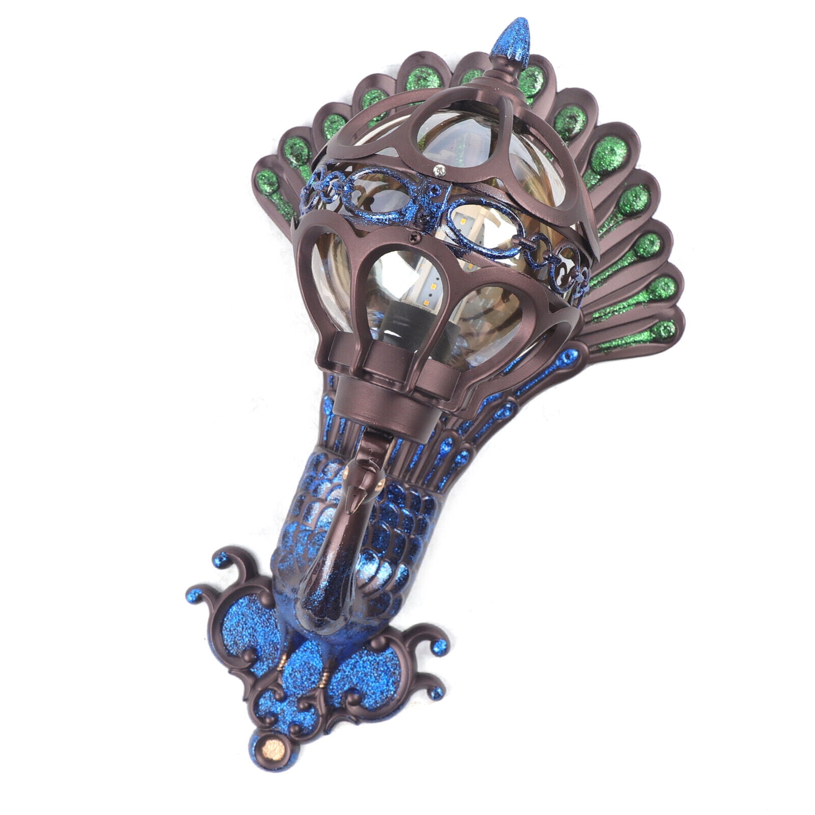 Aiqidi Peacock Wall Lamp Retro Antique Wall Mount Fixture Waterproof Outdoor LED Wall Light for Home Decor