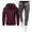 Wine, variant on Admvng Two Piece Sets for Men Winter Solid Casual Loose Drawstring Long Sleeve Hooded Workwear with Multiple Pockets Sweatshirt Set, Size S-3XL