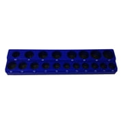 Industro 19 Hole, 1/2" Drive Metric Magnetic Socket Holder - Blue, Holds 18 Sockets and 1 Adaptor