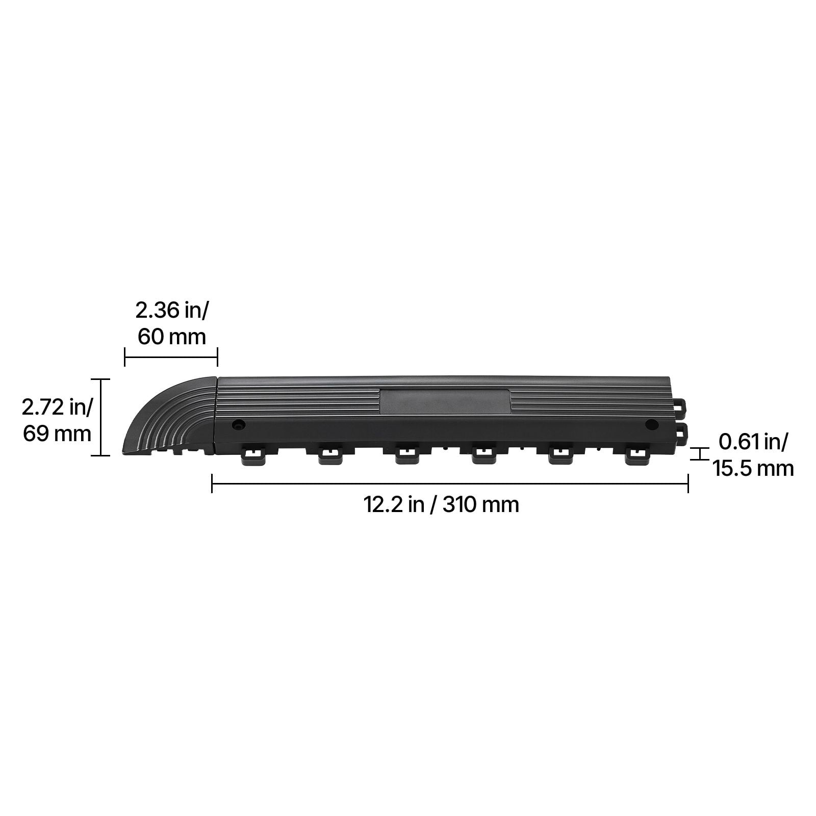 PP Transition Edge Kit for Drainage Mats, Interlocking Garage Floor Edging, Wear-Resistant and Dampproof, Easy Snap-On Installation, Versatile for Wet Areas