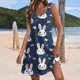 thumbnail image 2 of Vestido de Verano Casual sin Mangas Largo, Color Sólido Mezcla de Lino de Algodón para la Moda de las Mujeres, 2 of 5