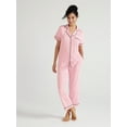 thumbnail image 3 of Joyspun Women's Knit Short Sleeve Notch Collar Top and Capri Pajama Set, 2-Piece, Sizes S to 3X, 3 of 6