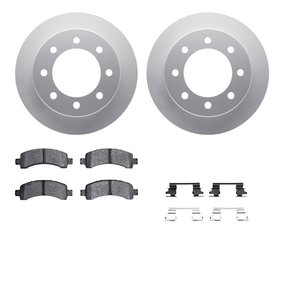 Dynamic Friction Company Rear Geospec Brake Rotors with 5000 Advanced Brake Pads includes Hardware 4512-48244