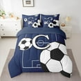 thumbnail image 2 of Castle Fairy Kids Boys Girls Letter Monogrammed C Twin Bedding Sets 7-Piece,Sport Gamer Soccer Bedding Comforter Set Microfiber,Ball Game Football Breathable Sheet Sets,Lightweight Room Decor, 2 of 8
