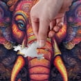 thumbnail image 3 of Wooden Jigsaw Puzzle 500 Pieces Ethnic Elephant Portrait Print, Zigsaw with Alphabet Partition Storage Bag Easy to Solve, Fun Family Game Creative Gift for Friends Parents Grandparents, 3 of 6