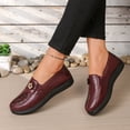 thumbnail image 4 of Office Shoes, Office Loafers, Office Womens Orthopedic Shoes, Loafers for Women Business Casual Shoes Comfortable Lightweight Penny Loafers Slip On Work Shoes Comfort Walking Flats, Red 7, 4 of 6