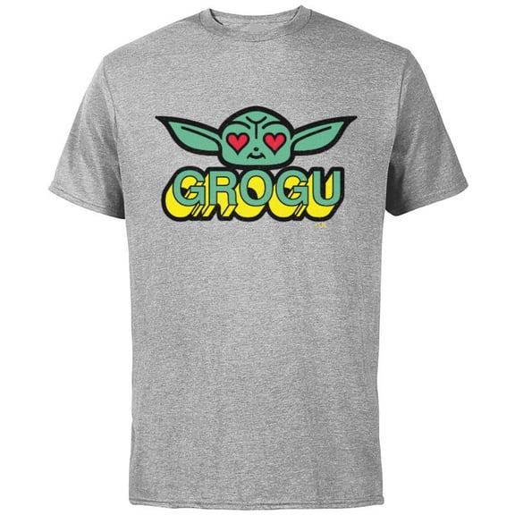 Star Wars The Mandalorian Grogu Love Retro - Short Sleeve Cotton T-Shirt for Adults - Customized-Athletic Heather