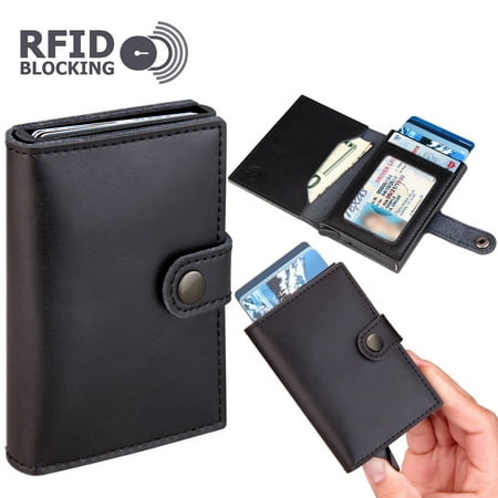 Genuine Premium Leather Wallet with RFID Blocking Card Holder Minimalist Vintage Style with ID pocket and Additional Pockets for Cash or More Cards, ID Theft Protection