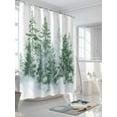 thumbnail image 3 of Fsddascl Forest Green Shower Curtain Set - Extra Long 72" x 96" Washable Bathtub Curtain with 12 Hooks, Spring Summer Watercolor Pine Tree Waterproof Fabric Stall Shower Curtains for Bathroom, 3 of 6