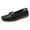 Black, variant on Slip on Penny Loafers Walking Shoes for Women Maternity Trendy Comfortable Leather Square Toe Flat Low Heel Driving Oxfords Dress Shoes Black Size 6.5