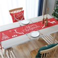 thumbnail image 2 of Mantel navideño, Mantel navideño, Decoraciones navideñas de lino y algodón, Ropa de cama navideña, Ciervo navideño rojo, 1 pieza-rojo, 2 of 4