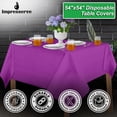 thumbnail image 3 of Impresserve 54" x 54" Purple Disposable 3-Ply Paper and Plastic Tablecloth – 5 Count, 3 of 5