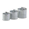thumbnail image 4 of Contemporary Home Living Set of 3 Silver Round Bucket Planter With Top Handle 10", 4 of 5
