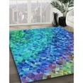 thumbnail image 2 of Ahgly Company Indoor Square Patterned Dark Turquoise Green Area Rugs, 8' Square, 2 of 6