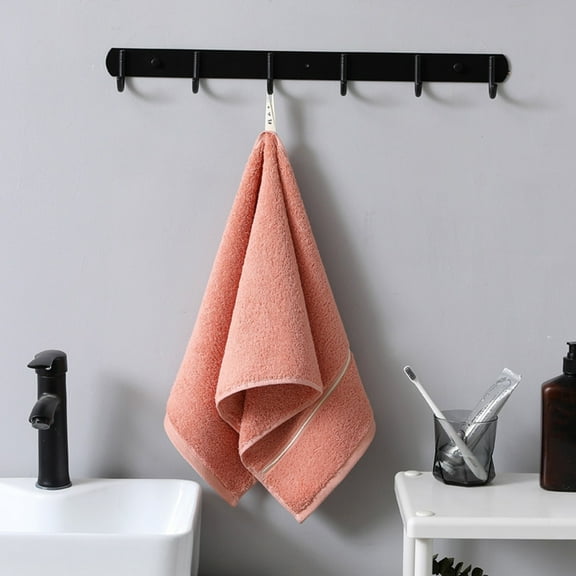 SPOORYYO Bath Towels 74x34cm Embroidered Long Staple Cotton Towel - Soft, Absorbent Face & Bath Towel (White, Brown, Orange, Gray)