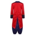 thumbnail image 4 of iiniim Medieval Boys Steampunk Tailcoat Vintage Prince Jacket Frock Coat with Pants Red Navy Blue 16, 4 of 7