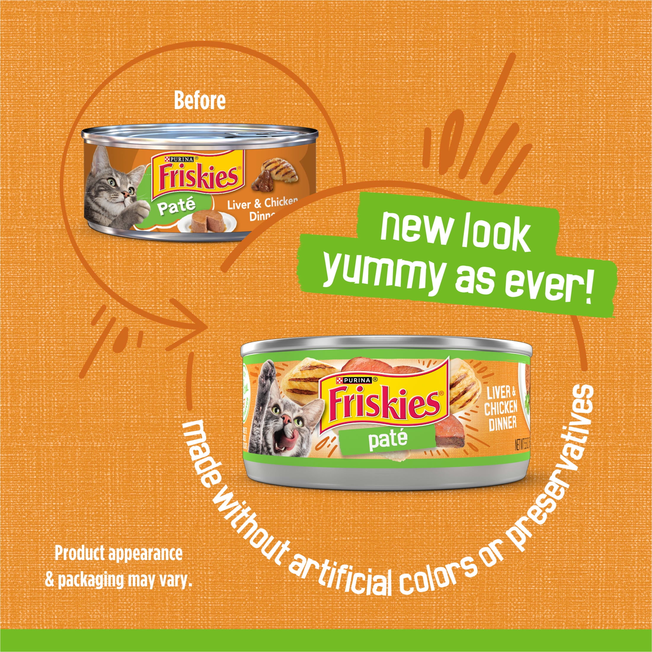 (6 pack) Purina Friskies Liver & Chicken Flavor Pate Wet Cat Food, 5.5 oz Can