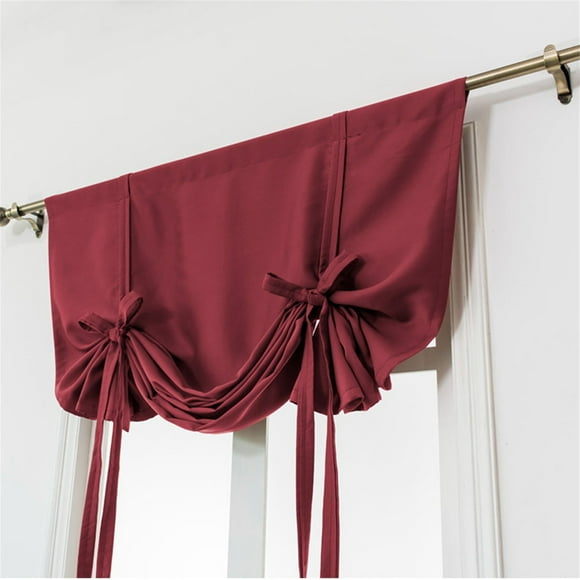 1PC Roman Curtain Beige Tie Up Curtains For Kids Room Small Windows Thermal Insulated Window Shades For Bathroom Kitchen Rod Pocket (30 X 46 Inches Long)