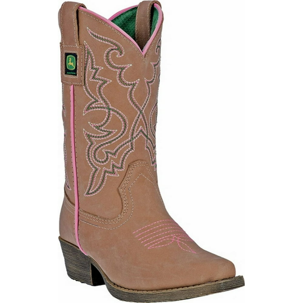 John Deere - John Deere Western Boots Girls Cowboy Fancy Stitch Snip ...
