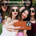 thumbnail image 3 of SaniMore for iPhone 15 Pro Max 6.7" 2023 Back Case with Zipper Card Pokcet Flip Wallet/Kickstand Shock Absorption Anti-fall Retro PU Leather Wear-resistant Shell for iPhone 15 Pro Max, Brown, 3 of 7