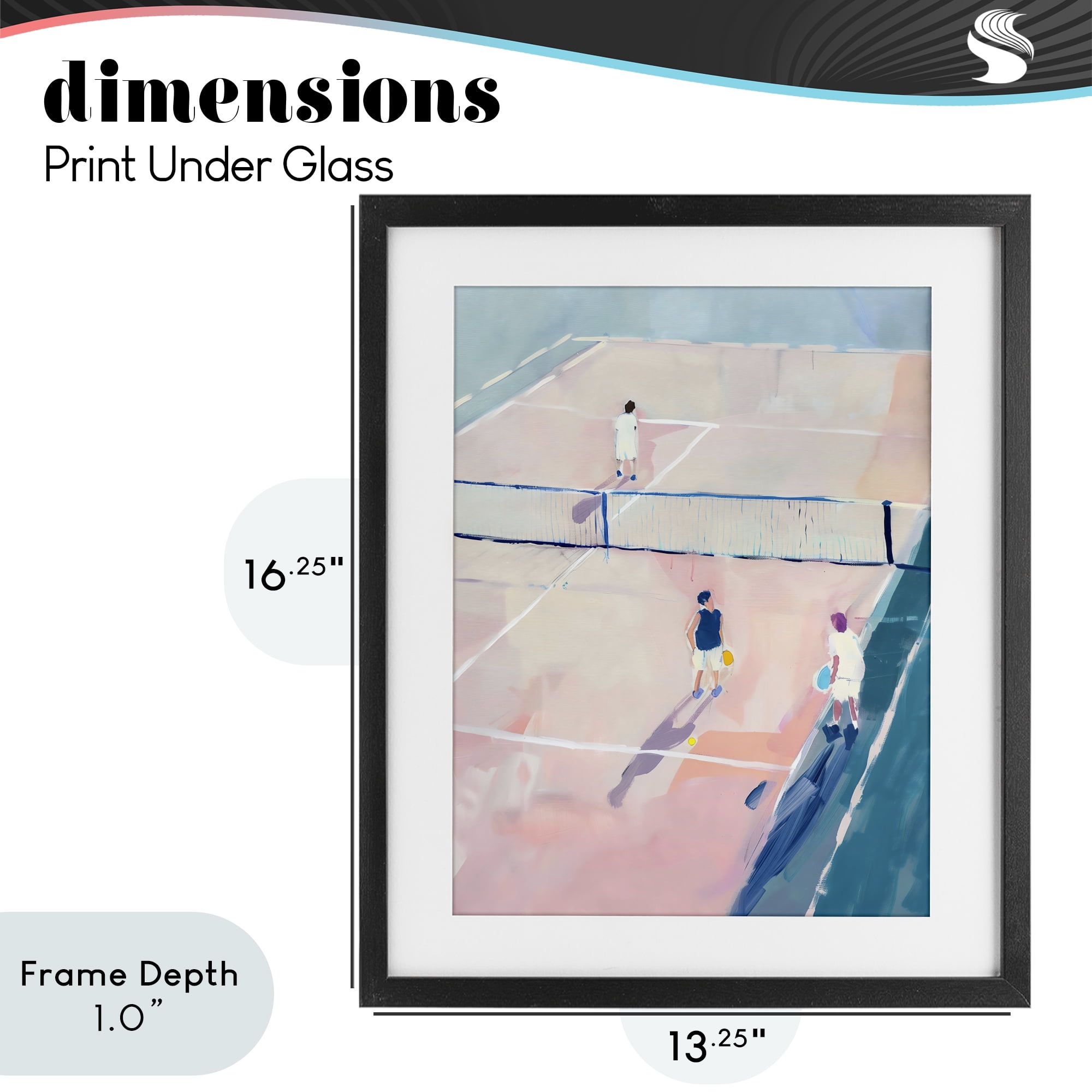 Stupell Industries Summer Game of Tennis Black Framed Print Under Glass, design by The Prints Vibe