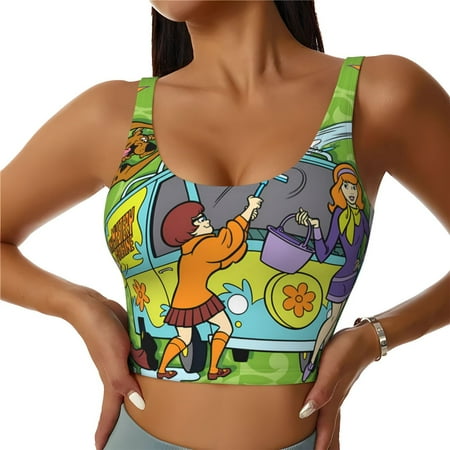 Sigee Scooby-Doo Cn for Womens  Sports Vest with Performance Stretch and Quick Dry Fabric  High Elasticity Running Bra Workout Crop Tank TopsMedium