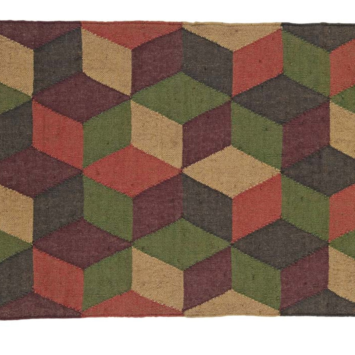 Farmhouse Sand Tan Geometric Jute Calistoga Knotted Tassels Rectangle 24x36 Doormat or Accent Rug 