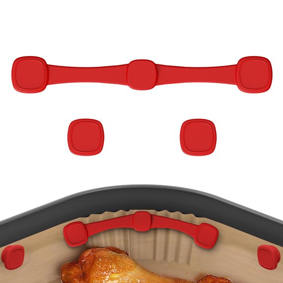 Air Fryer Magnets Silicone Buckle for Parchment Paper Liners, High-Temp Resistant Air Fryer Accessories, Prevent Burning, Safely Lock Paper from Heating Element or Covering Food(Square style)
