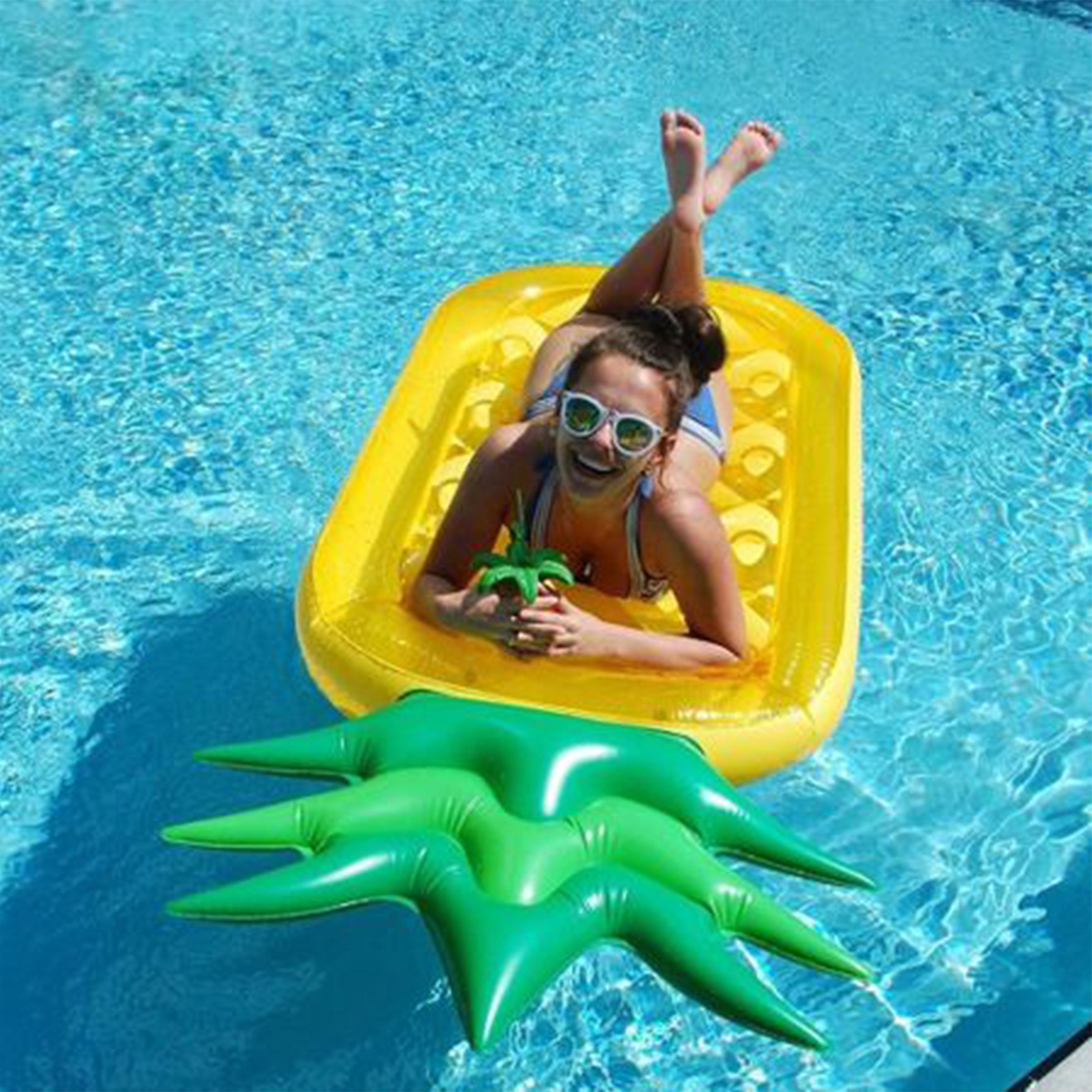 Fun Beach Floaties Summer Pool Raft Lounge for Kids Swim Party Toys JOYIN 58” Inflatable Pineapple Pool Float Pool Island