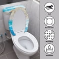 thumbnail image 3 of FORUDESIGNS Beach Starfish Seashell Pattern Toilet Lid Cover with Toilet Tank Lid Cover 2 Pcs Dustproof Fabric Cozy Covers for A Lid Toilet Tank, Universal Toilet Lid Cozy with Elastic Edge, 3 of 8
