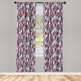 thumbnail image 2 of Ambesonne Abstract 4-Panel Curtains, Colorful Trapezoid Stripes, 56"x84", Magenta Pale Eggplant, 2 of 4