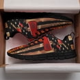 thumbnail image 3 of Firefighter American Flag Running Shoes Sneakers Mesh Black Size 10.5, 3 of 5