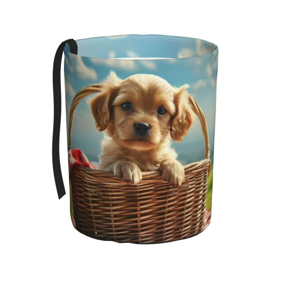 Easygdp Adorable Puppy Basket Car Trash Can Garbage Car Accessories Trash Can Car Waste Bin for for Driver and Passenger Any Vehicle