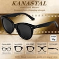 thumbnail image 6 of KANASTAL Polarized Sunglasses for Women Big Round Ultra Lightweight Black Sun Glasses with UV400 Protection for Driving Shopping Summer Beach Holidays Outdoors, 6 of 6