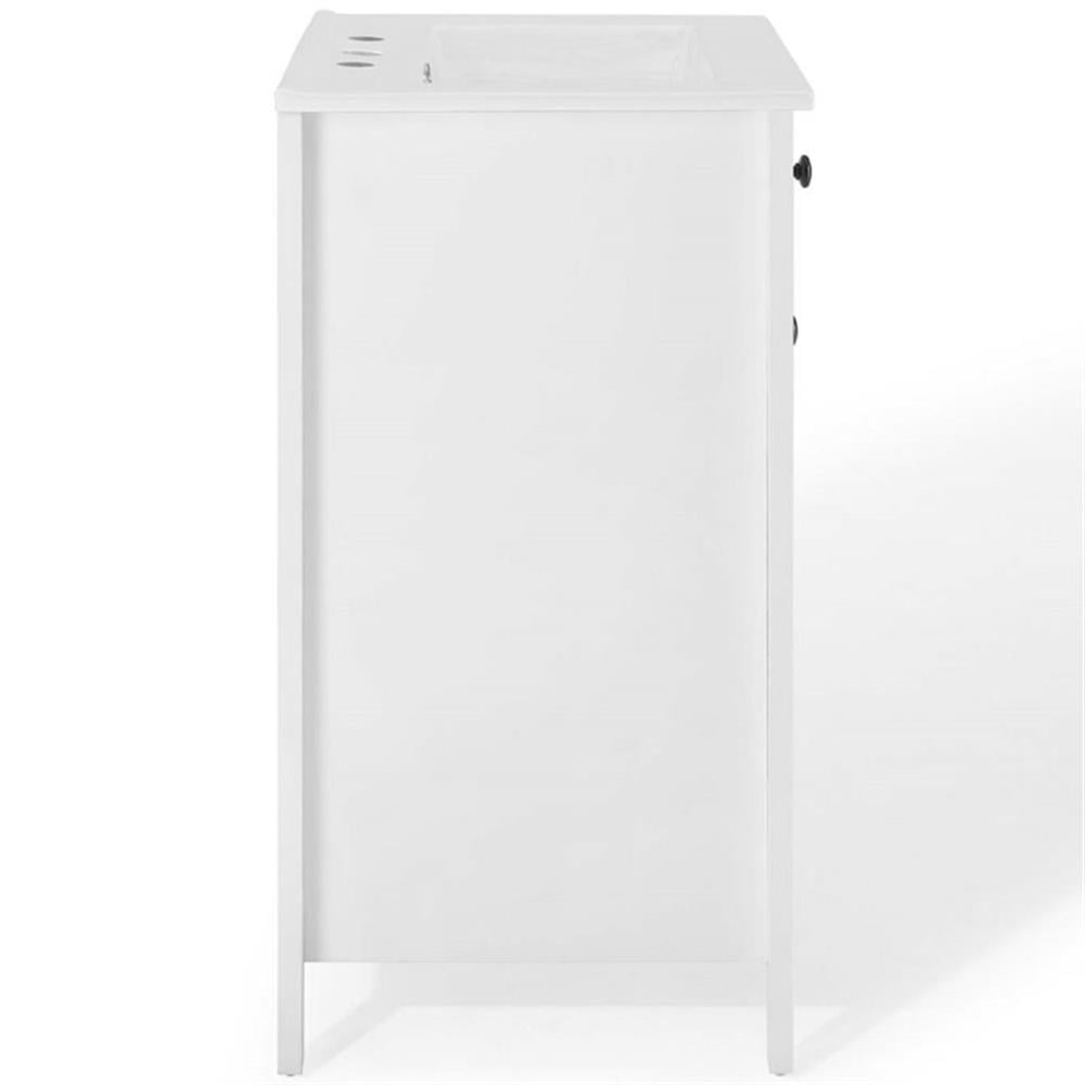 Modway Nantucket 24" Modern Wooden Bathroom Vanity in White Finish